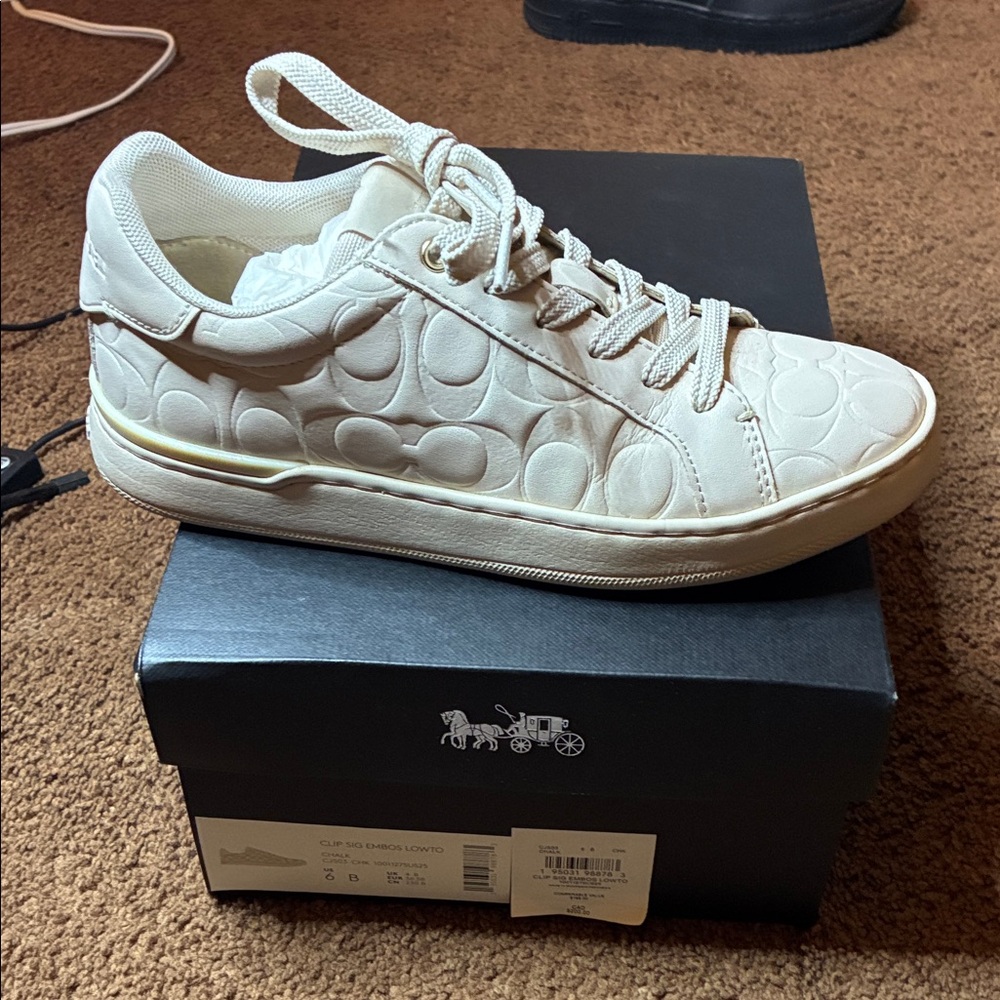 Coach Off-White Embossed Sneakers
